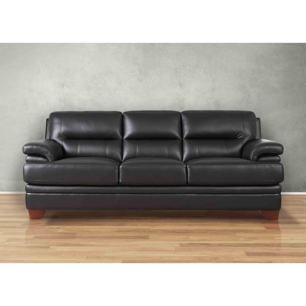 Hydeline Luxor 88 in. Flared Arm Top Grain Leather Rectangle 3