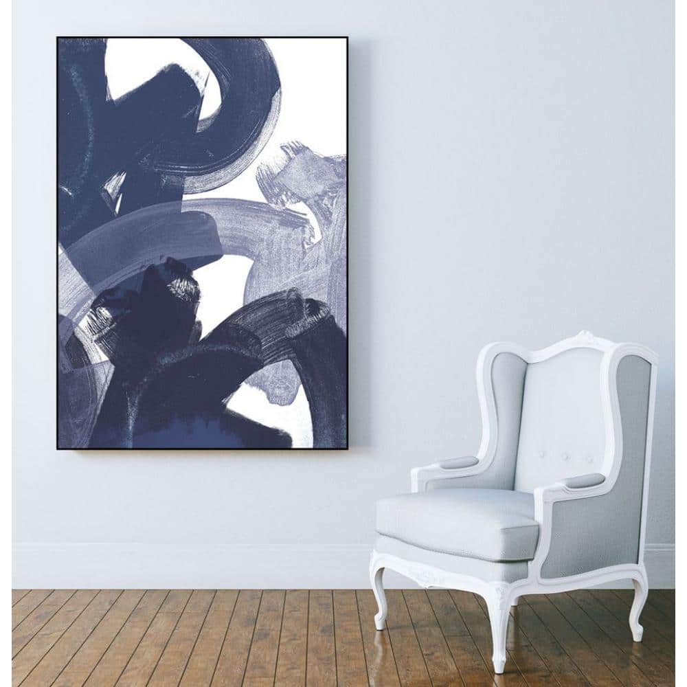 30 in. x 40 in. Blue on Blue I by June Erica Vess Framed Wall Art