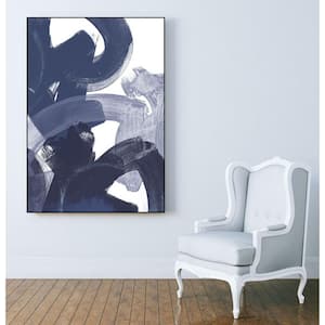 30 in. x 40 in. "Blue on Blue I" by June Erica Vess Framed Wall Art
