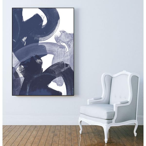 Unbranded 30 in. x 40 in. "Blue on Blue I" by June Erica Vess Framed Wall Art