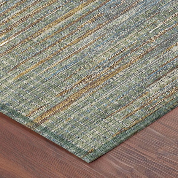 Chantille Machine Washable Indoor/Outdoor Abstract ACN2642 Basil 3 ft. x 5 ft. Area Rug