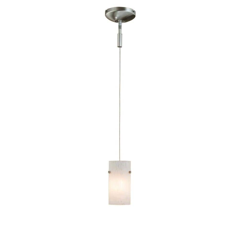 Hampton Bay 1-Light Brushed Steel Pendant ES725BAW - The Home Depot