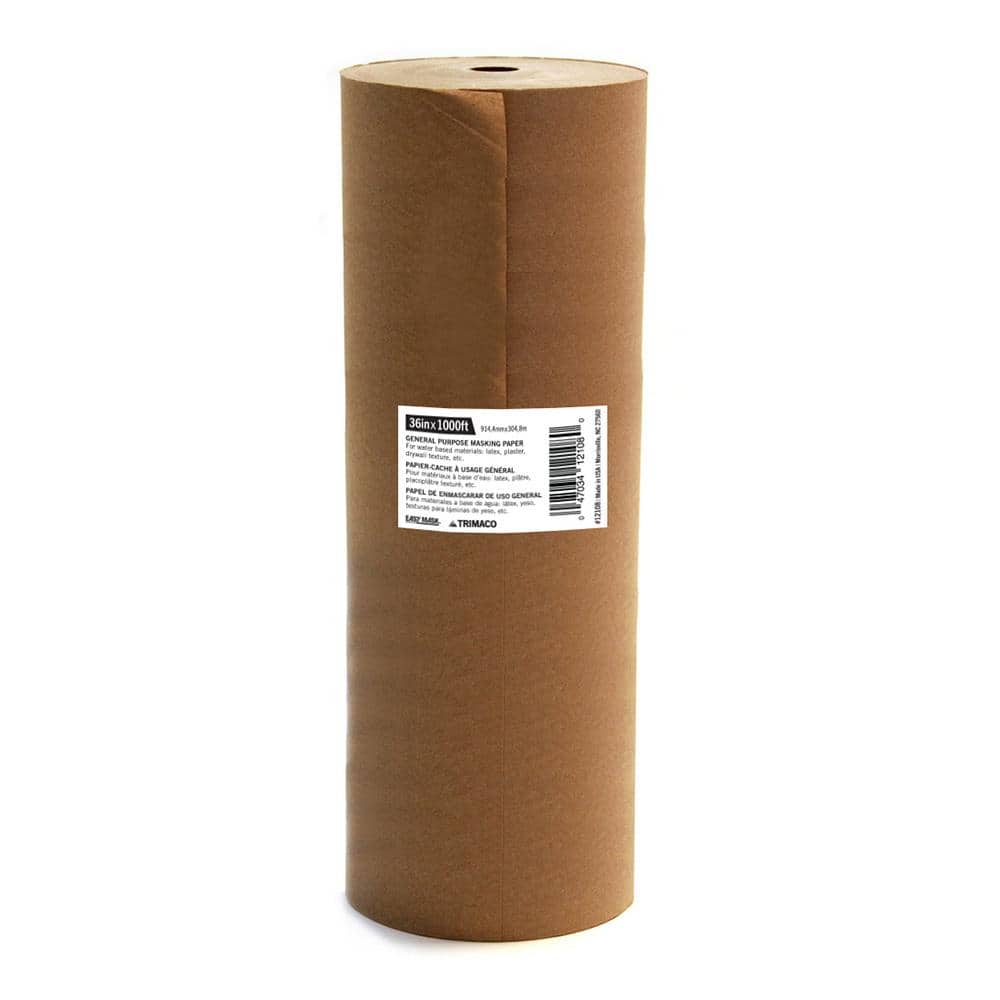 3 Pieces PreTaped Brown Masking Paper for Painting Tape and Drape