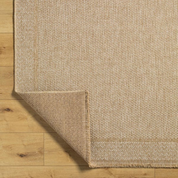 Mirage Tan/Cream Border 3 ft. x 7 ft. Indoor/Outdoor Runner Area Rug