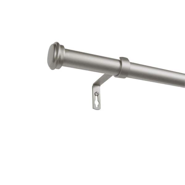 Topper 84 in. - 160 in. Adjustable Length Indoor Curtain Rod Kit in Matte Silver with Finial