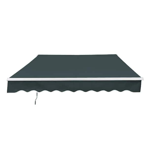 Aleko 20 X 10 Ft Green Retractable Motorized Patio Awning Awm20x10green166 Hd The Home Depot 2714