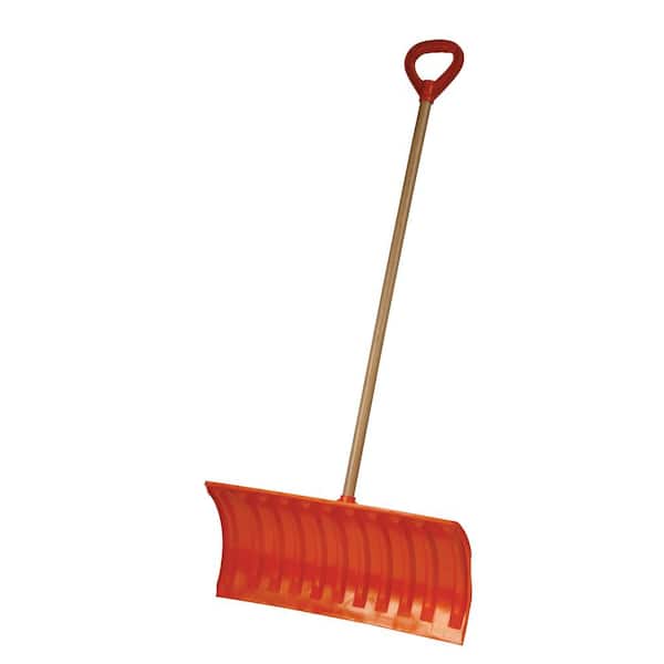 Emsco Bigfoot Series 25 in. Poly Pusher Snow Shovel with Wooden Handle