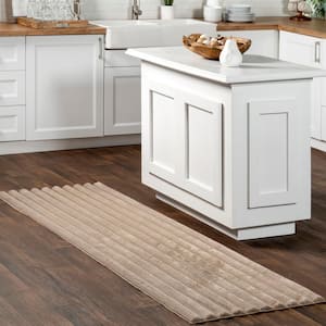 Kai Machine Washable Taupe 2 ft. x 8 ft. Solid Runner Rug