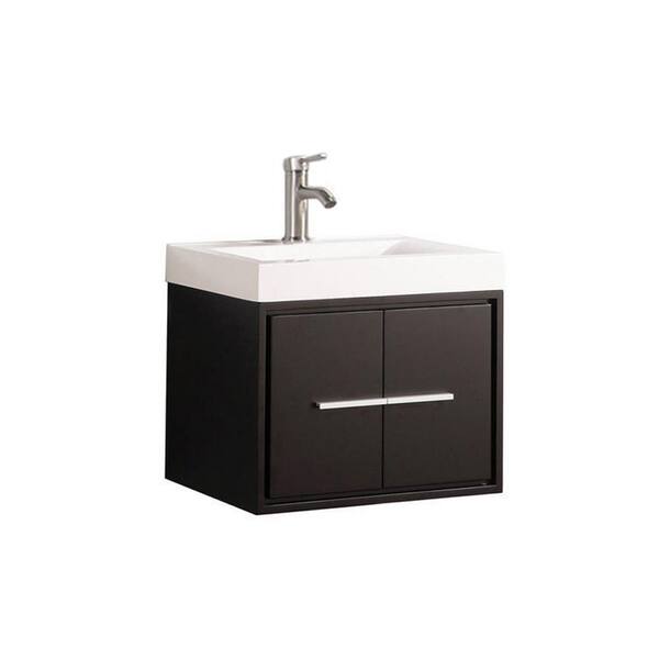 MTD Vanities Clermont-WM 24 in. W x 18 in. D x 20 in. H Vanity in Espresso with Acrylic Vanity Top in White with White Basin