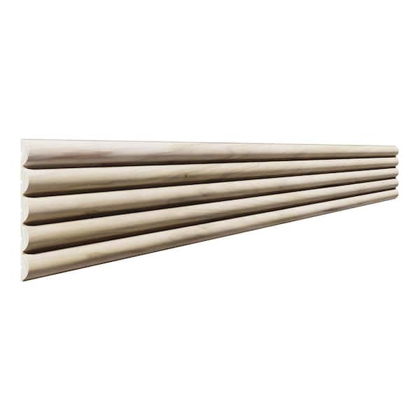 0.375 in. D x 5 in. W x 47.5 in. L Unfinished Poplar Wood Accent Wall Panel Moulding