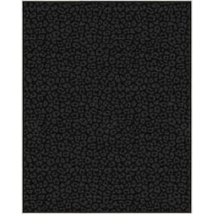 Black 5 ft. x 7 ft. Animal Prints Leopard Contemporary Pattern Area Rug