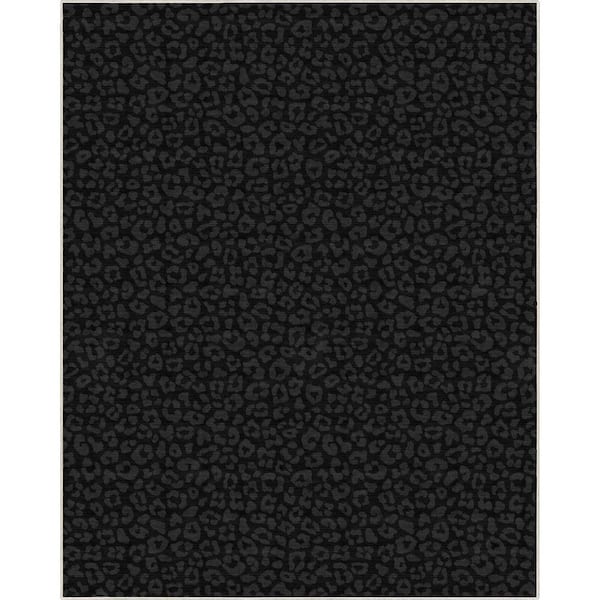 Well Woven Black 5 ft. x 7 ft. Animal Prints Leopard Contemporary Pattern Area Rug