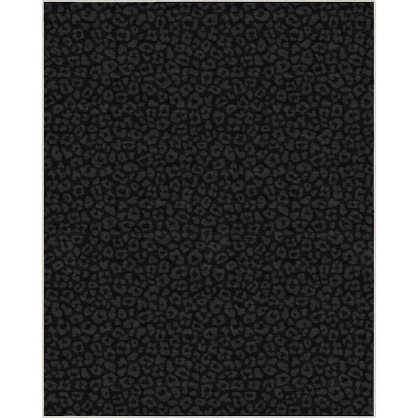 Black 5 ft. x 7 ft. Animal Prints Leopard Contemporary Pattern Area Rug