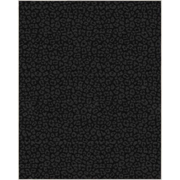 Well Woven Black 9 ft. 10 in. x 13 ft. Animal Prints Leopard Contemporary Pattern Area Rug