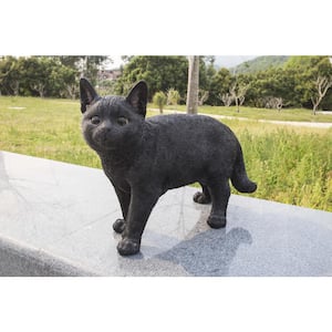 Black Cat Walking Statue