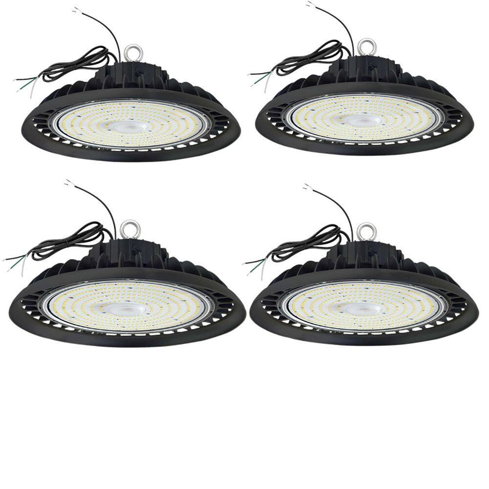 4 Pack 10in.300-Watt Equivalent Integrated LED Dimmable Black UFO High Bay Light,5000K Commercial Lighting for Warehouse price history on PriceWatchPro