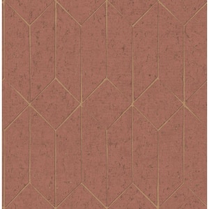 Hayden Red Concrete Trellis Paper Non-Pasted Textured Wallpaper