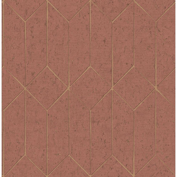Advantage Hayden Red Concrete Trellis Paper Non-Pasted Textured Wallpaper