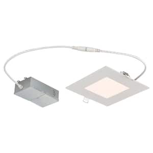 Slim Square 6 in. 4000K Cool White New Construction and Remodel IC Rated Recessed Integrated LED Kit for shallow ceiling
