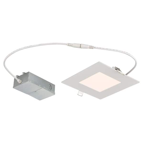 Westinghouse Slim Square 6 in. 4000K Cool White New Construction and Remodel IC Rated Recessed Integrated LED Kit for shallow ceiling