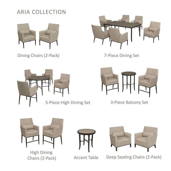 hampton bay aria patio set