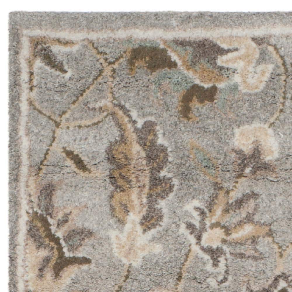 Elegant Gray Hand-Tufted Wool & Viscose 27" Area Rug