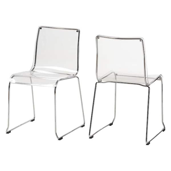 Baxton Studio Lino Clear Acrylic Dining Chairs (Set of 2)