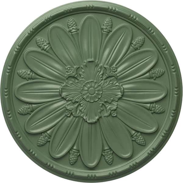 Ekena Millwork 29-7/8" x 1-3/8" Fairfax Urethane Ceiling, Hand-Painted Athenian Green