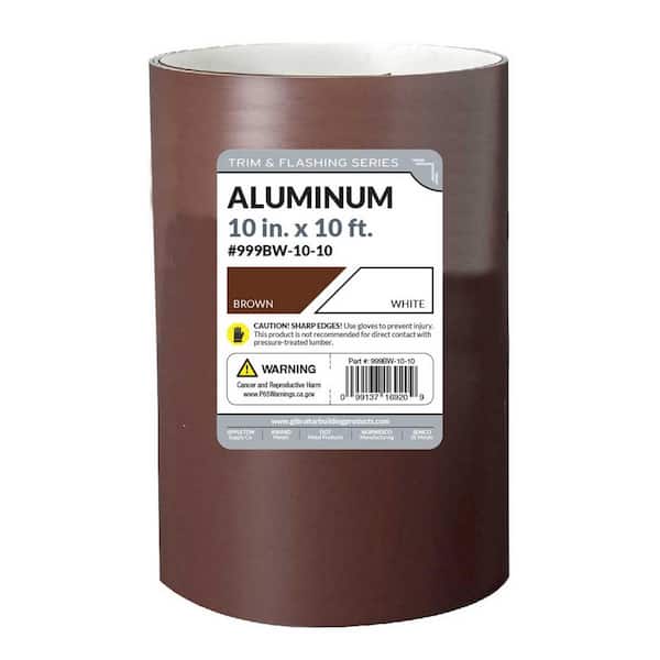 10 in. x 10 ft. Royal Brown Over Birch White Aluminum Roll Valley Flashing 10 in. x 10 ft. Royal Brown Over Birch White Aluminum Roll Valley Flashing