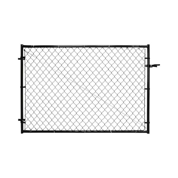6 ft. W x 3.8 ft. H Black Adjustable Chain Fit-Right Chain Link Fence Gate