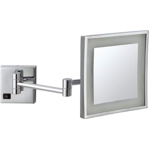 Nameeks Glimmer 8 In X Wall, Square Makeup Mirror With Lights