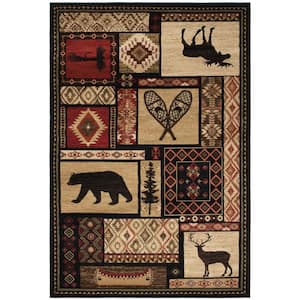 Lodge King Patchwork Multi 8 ft. x 10 ft. Lodge Area Rug