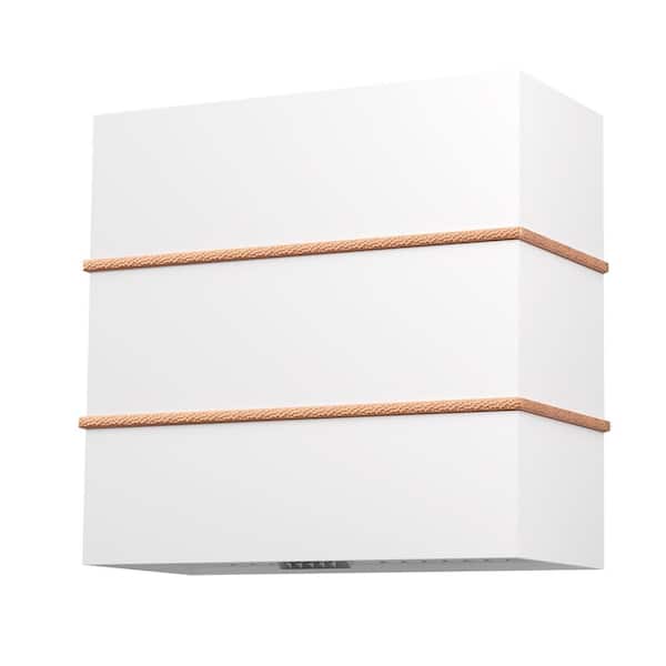 Akicon 30 in Stainless Steel Range Hood with Powerful Vent Motor, 600 CFM, 3-Speed, Wall Mount, in White with Copper