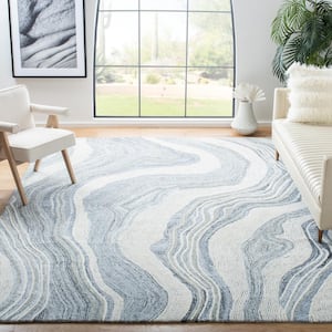 Fifth Avenue Gray/Ivory 8 ft. x 8 ft. Gradient Abstract Square Area Rug