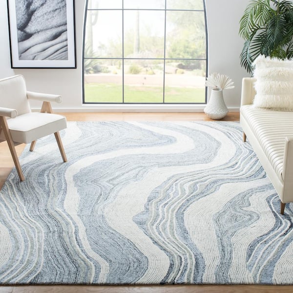 Fifth Avenue Gray/Ivory 8 ft. x 8 ft. Gradient Abstract Square Area Rug