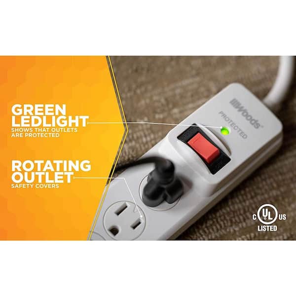 Aazon.co: 50FT 14 Gauge Ulti-Outlet Outdoor Heavy Duty Power Extension Cord, 6 Outlets Evenly