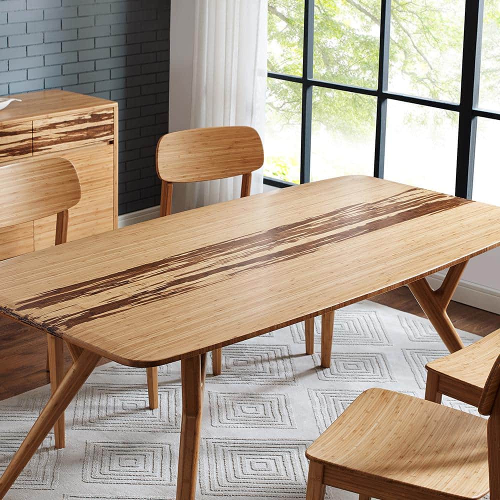 Azara Caramelized Solid Bamboo Contemporary Dining Table