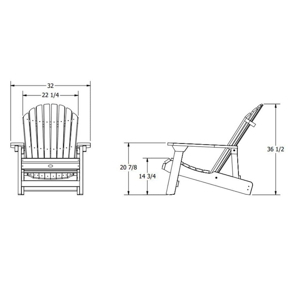 Nantucket Blue King Size Folding Reclining Adirondack Chair