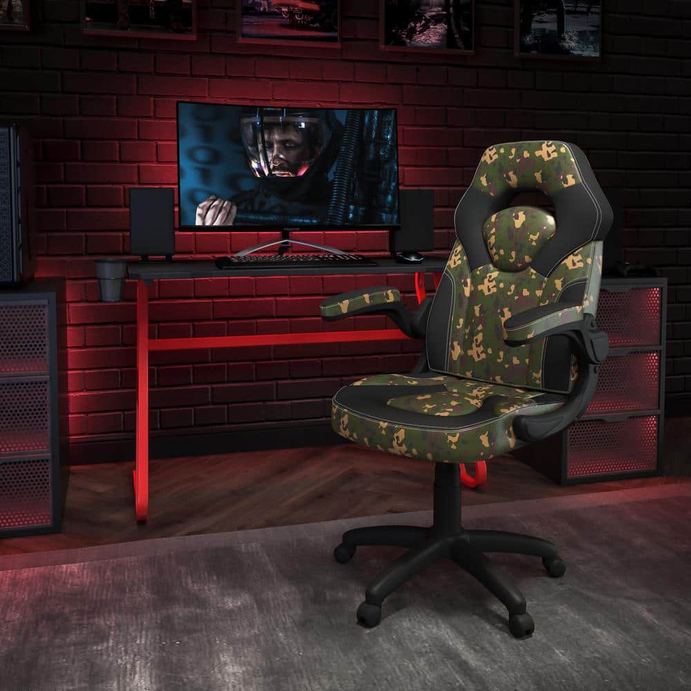51.5 in. Red Gaming Desk and Chair Set