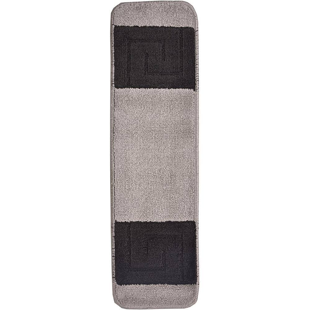 Greek Key Collection Gray Color ​ 8.5 in. x 30 in. Indoor Stair Treads Cover (Set of 13) price history on PriceWatchPro