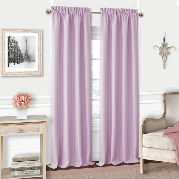 Elrene Lavender Faux Silk Rod Pocket Blackout Curtain 52 In W X 84 L 22784lav The Home Depot Elrene Lavender Faux Silk Rod Pocket, Lavender Curtains For Nursery