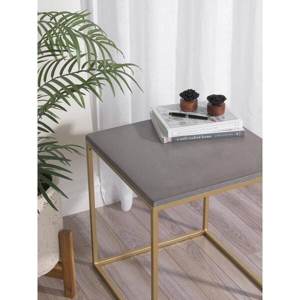 Best Home Fashion Piers Square Concrete Table With Brass Finished Base Pr07 The Depot Fashion Piers Square Concrete Table, Best Coffee Table Singapore