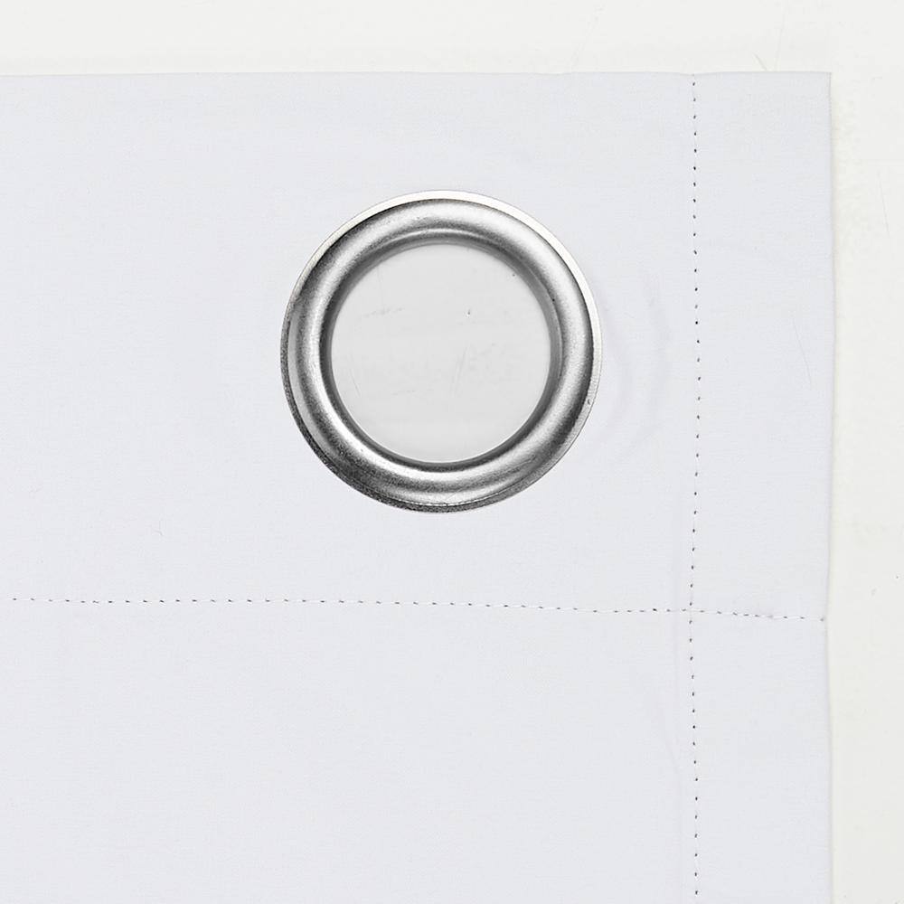 White 50x108 Polyester Blackout Grommet Curtain Panel