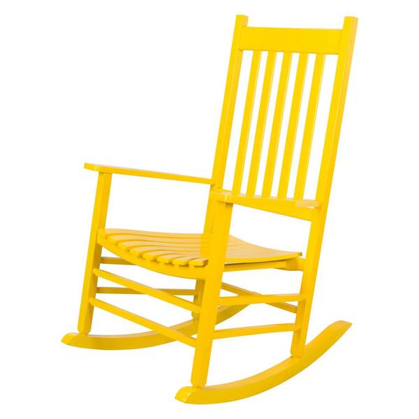 Shine Company 46 in H Yellow Wood Vermont Outdoor Rocking Chair (2