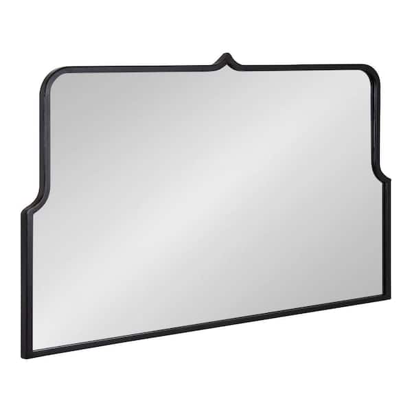 Gezella 37.12 in. W x 23.87 in. H Black Scalloped Decorative Wall Mirror