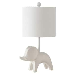 Ellie Elephant 20 in. White Table Lamp