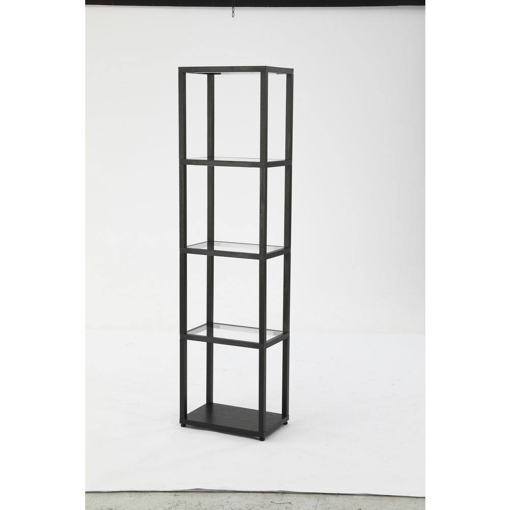 67.72 in. Black Display Shelf with Dimmable LED Lights, Display Cabinet, Column Floor Lamp with Shelves price history on PriceWatchPro