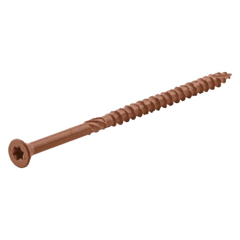 DECKMATE 1/4 in. x 6 in. Red Exterior Coated Star Drive Bugle Head