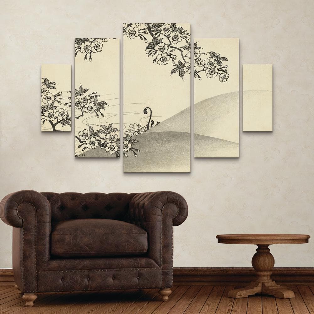Japanese Cherry Blossom Tree Unframed Canvas Wall Art Set