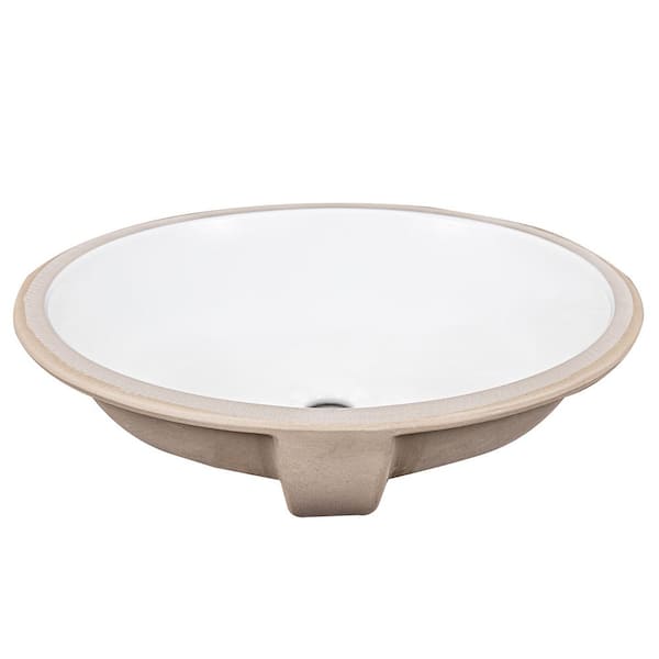 Glacier Bay 19 in. Undermount Oval Vitreous China Bathroom Sink in